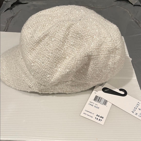 August Hats Cream Textured Cap - Picture 2 of 4